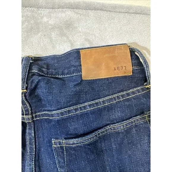 AE77 The Loose Japanese Selvedge Jeans Men’s 28x32 Dark Wash Button Fly Denim - Picture 10 of 10